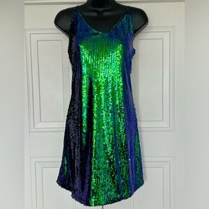 New Allegra K Sequin Spaghetti Strap Party Dress Size Small